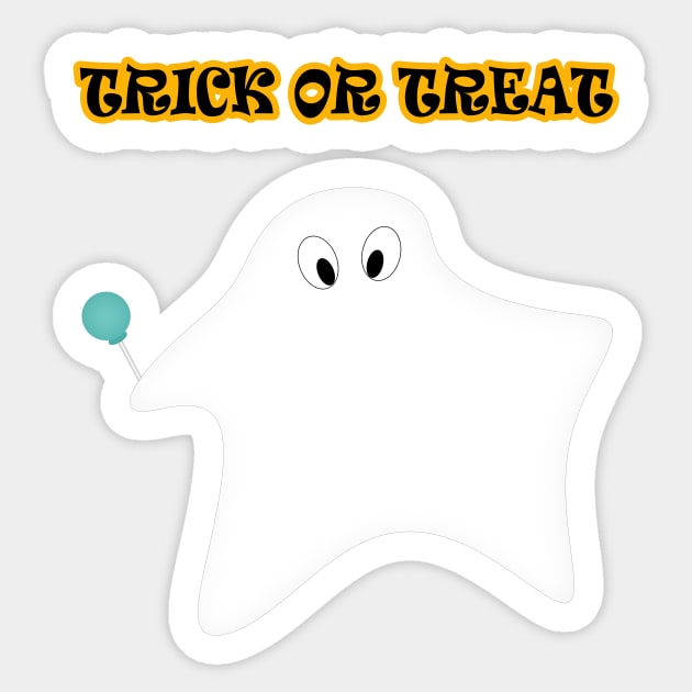 Trick or treat - Halloween, ghost, candy, lollipop. Sticker by kerens